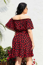 Load image into Gallery viewer, Plus Size Heart Print Off-Shoulder Tied Dress

