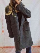 Load image into Gallery viewer, Open Front Long Sleeve Cardigan with Pockets
