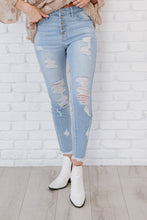 Load image into Gallery viewer, Kancan At Last Distressed Button Fly Skinny Jeans
