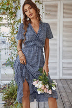 Load image into Gallery viewer, Leopard Frill Trim Flutter Sleeve Dress
