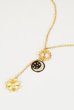 Load image into Gallery viewer, Zircon Sun and Moon Pendant Necklace
