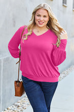 Load image into Gallery viewer, Basic Bae Full Size V-Neck Lantern Sleeve Blouse
