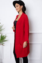 Load image into Gallery viewer, Open Front Long Sleeve Longline Cardigan with Pockets
