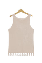Load image into Gallery viewer, Tassel Hem Sleeveless Knit Tank

