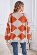 Load image into Gallery viewer, Geometric Lantern Sleeve Cardigan with Pockets
