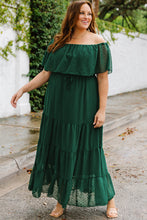 Load image into Gallery viewer, Plus Size Swiss Dot Off-Shoulder Tiered Dress
