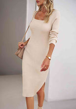 Load image into Gallery viewer, Rib-Knit Slit Sweater Dress
