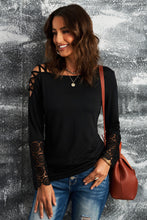 Load image into Gallery viewer, Crisscross Spliced Lace Top

