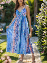 Load image into Gallery viewer, Backless Printed Surplice Cami Dress
