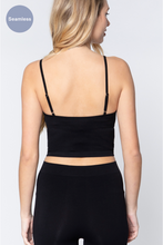 Load image into Gallery viewer, ACTIVE BASIC Round Neck Crop Rib Seamless Cami
