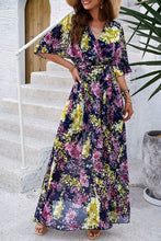 Load image into Gallery viewer, Printed Tied Half Sleeve Slit Dress
