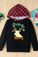 Load image into Gallery viewer, Girls Reindeer Plaid Hoodie and Pants Set
