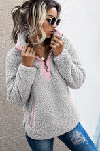 Load image into Gallery viewer, O-ring Zip Half Placket Teddy Top
