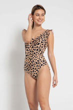 Load image into Gallery viewer, Marina West Swim Full Size Float On Ruffle Faux Wrap One-Piece in Leopard
