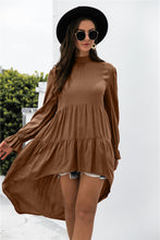 Load image into Gallery viewer, Solid Asymmetrical Patch Pleated Dress
