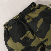 Load image into Gallery viewer, MAMA&#39;S BOY Graphic T-Shirt and Camouflage Shorts Set
