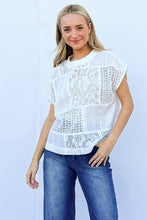 Load image into Gallery viewer, And The Why Lace Patchwork Short Sleeve Top and Cami Set
