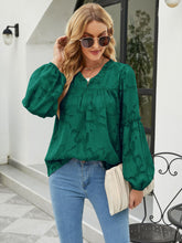 Load image into Gallery viewer, Applique Frill Trim Gathered Detail Blouse
