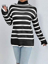 Load image into Gallery viewer, Striped Turtleneck Long Sleeve Sweater
