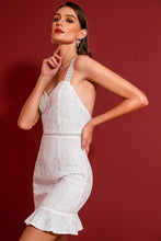 Load image into Gallery viewer, Lace Crisscross Sleeveless Ruffle Hem Dress
