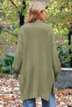 Load image into Gallery viewer, Openwork Long Sleeve Open Front Slit Cardigan
