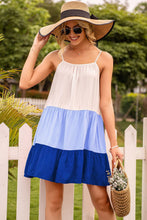 Load image into Gallery viewer, Colorblock Ruffle Hem Cami Dress
