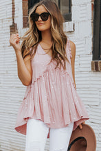 Load image into Gallery viewer, Foil Frill Trim Sleeveless Top

