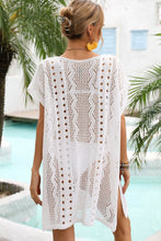 Load image into Gallery viewer, Openwork Plunge Dolman Sleeve Cover-Up Dress
