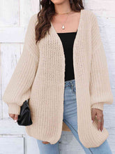 Load image into Gallery viewer, Open Front Dropped Shoulder Longline Cardigan
