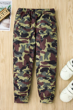 Load image into Gallery viewer, Boys Letter Print Camouflage Hoodie and Pants Set
