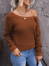 Load image into Gallery viewer, Crisscross Back Waffle-Knit Sweater
