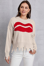 Load image into Gallery viewer, Lip Fringe Round Neck Sweater
