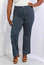 Load image into Gallery viewer, Judy Blue Cassidy Full Size High Waisted Tummy Control Striped Straight Jeans
