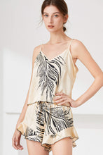 Load image into Gallery viewer, Satin Cami, Ruffle Hem Shorts Pajama Set
