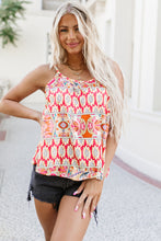 Load image into Gallery viewer, Printed Round Neck Spaghetti Straps Tank Top
