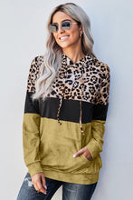 Load image into Gallery viewer, Leopard Color Block Hoodie
