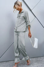Load image into Gallery viewer, Roll-Tab Sleeve Shirt and Ankle-Tie Pants Set
