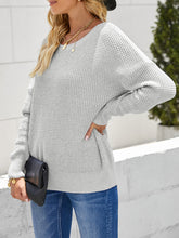 Load image into Gallery viewer, Crisscross Back Waffle-Knit Sweater
