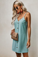 Load image into Gallery viewer, Buttoned Spaghetti Strap Dress
