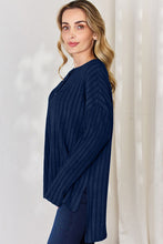 Load image into Gallery viewer, Basic Bae Full Size Ribbed Half Button Long Sleeve High-Low T-Shirt
