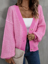 Load image into Gallery viewer, Heathered Lantern Sleeve Cardigan
