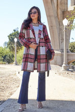 Load image into Gallery viewer, Double Take Full Size Plaid Button Up Lapel Collar Coat
