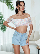 Load image into Gallery viewer, Printed Frill Trim Cropped Top
