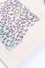 Load image into Gallery viewer, Leopard Color Block Buttoned Drawstring Detail Hoodie
