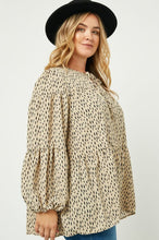 Load image into Gallery viewer, Plus Size Printed Puff Sleeve Blouse
