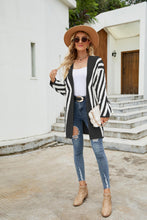 Load image into Gallery viewer, Two-Tone Open Front Fuzzy Longline Cardigan
