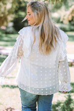 Load image into Gallery viewer, Plus Size Swiss Dot Ruffled Blouse
