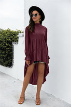 Load image into Gallery viewer, Solid Asymmetrical Patch Pleated Dress
