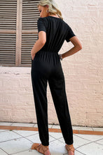 Load image into Gallery viewer, Button Front Short Sleeve Jogger Jumpsuit
