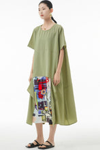 Load image into Gallery viewer, Printed Contrast Ruffled Tiered T-Shirt Dress
